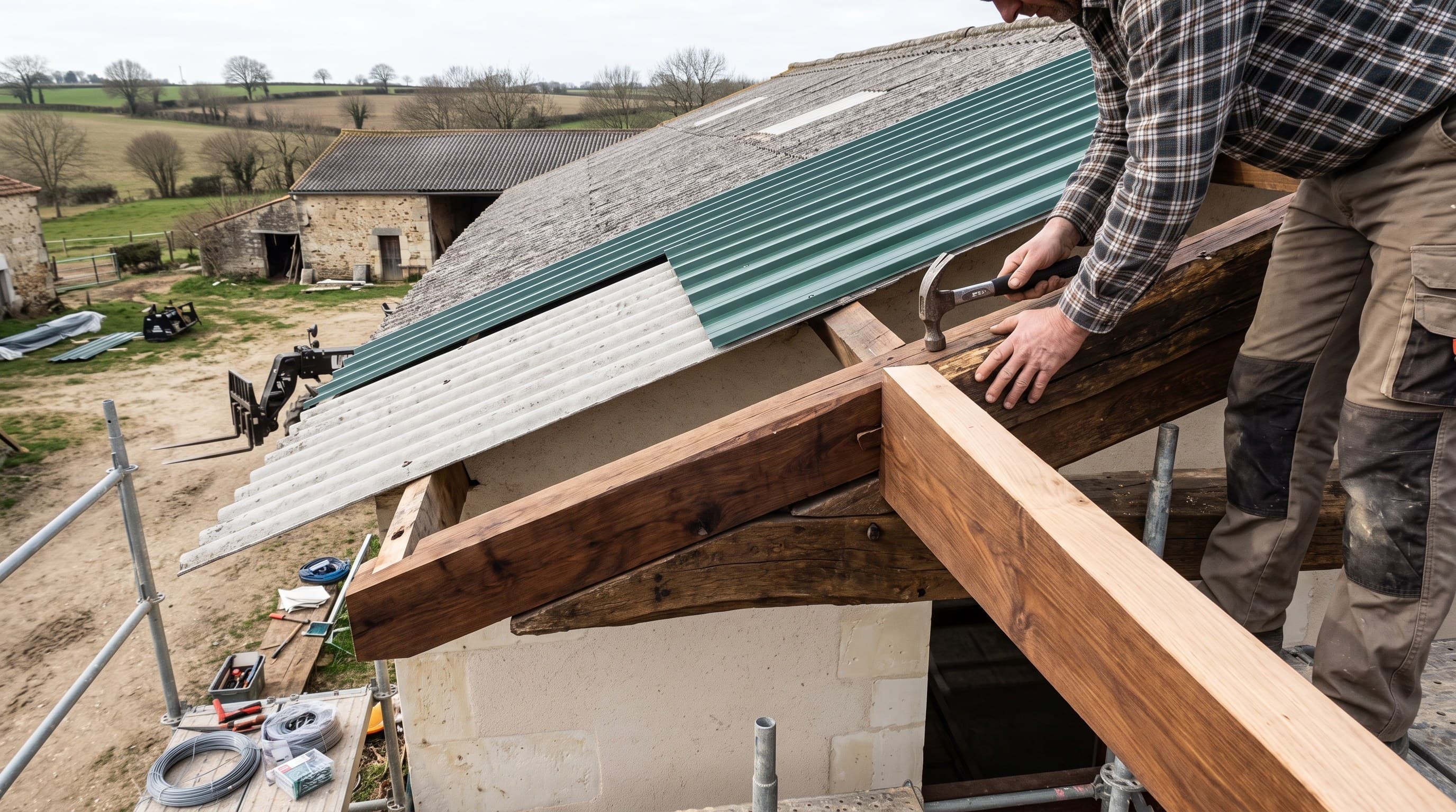 Peut-on agrandir un bâtiment d'élevage en même temps qu'une rénovation de toiture