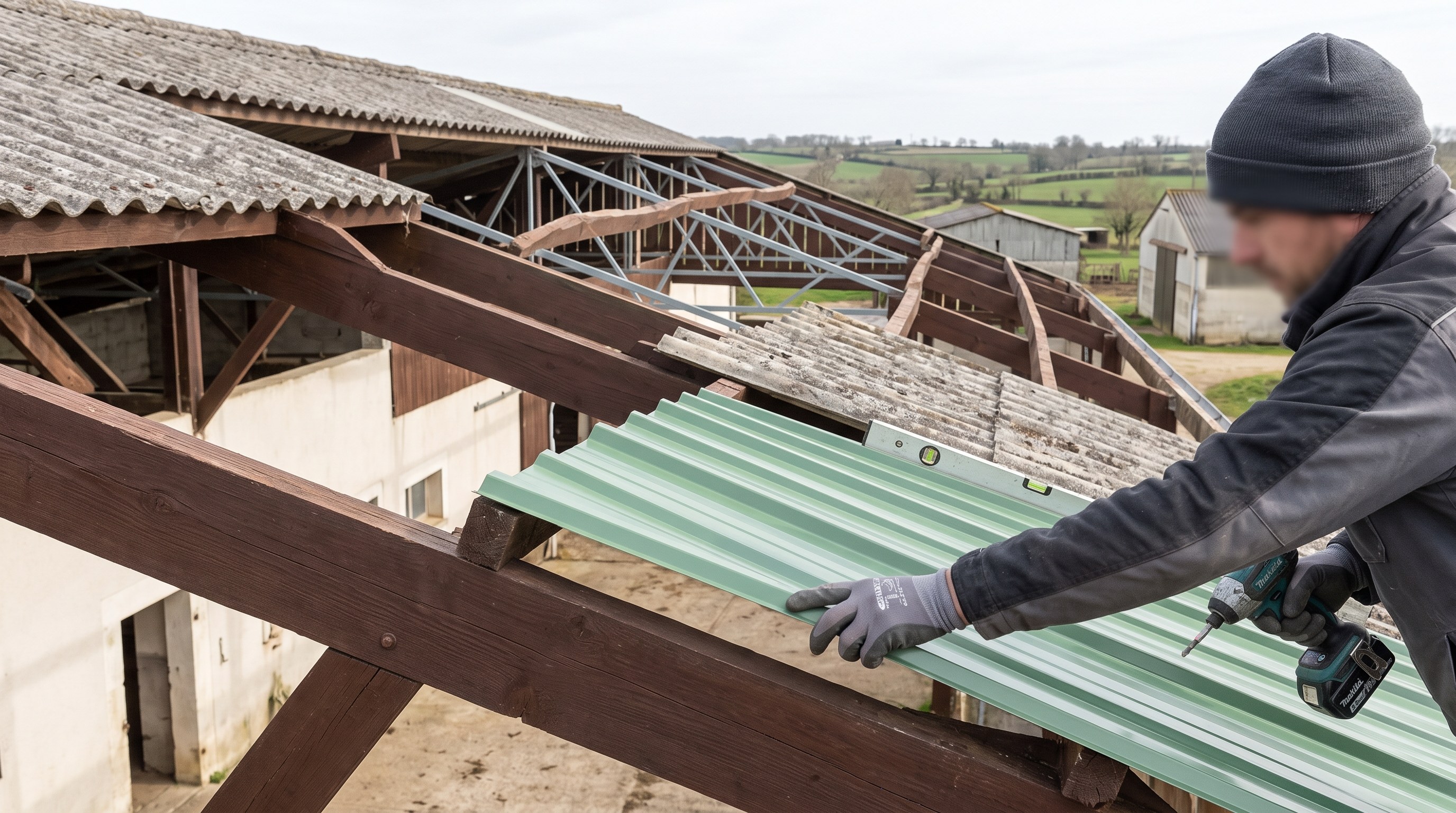 Diagnostic de charpente sur un bâtiment agricole des Deux-Sèvres avant chiffrage des travaux de toiture