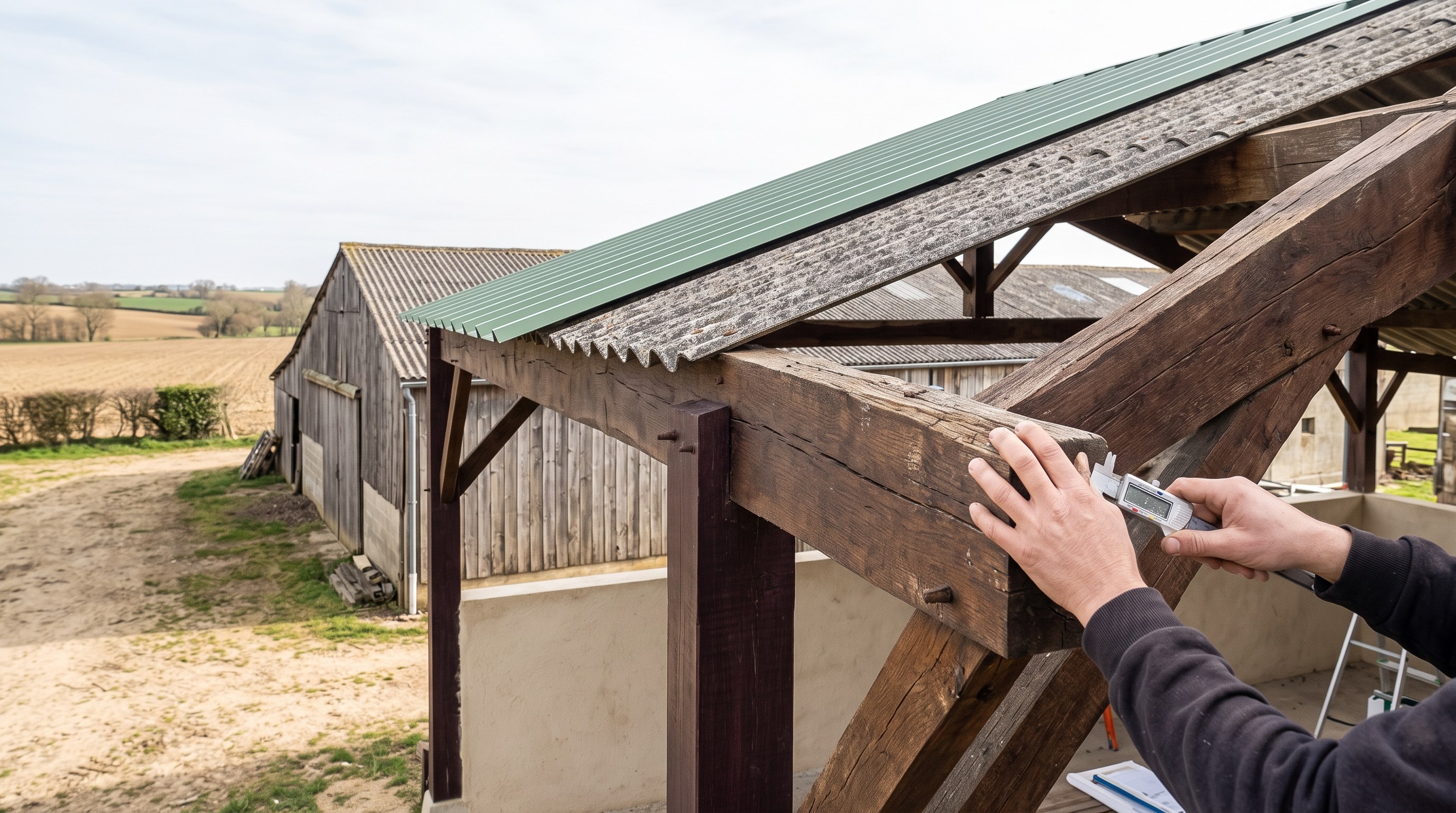 Diagnostic de charpente sur un bâtiment agricole des Deux-Sèvres, distinct du repérage amiante réglementaire